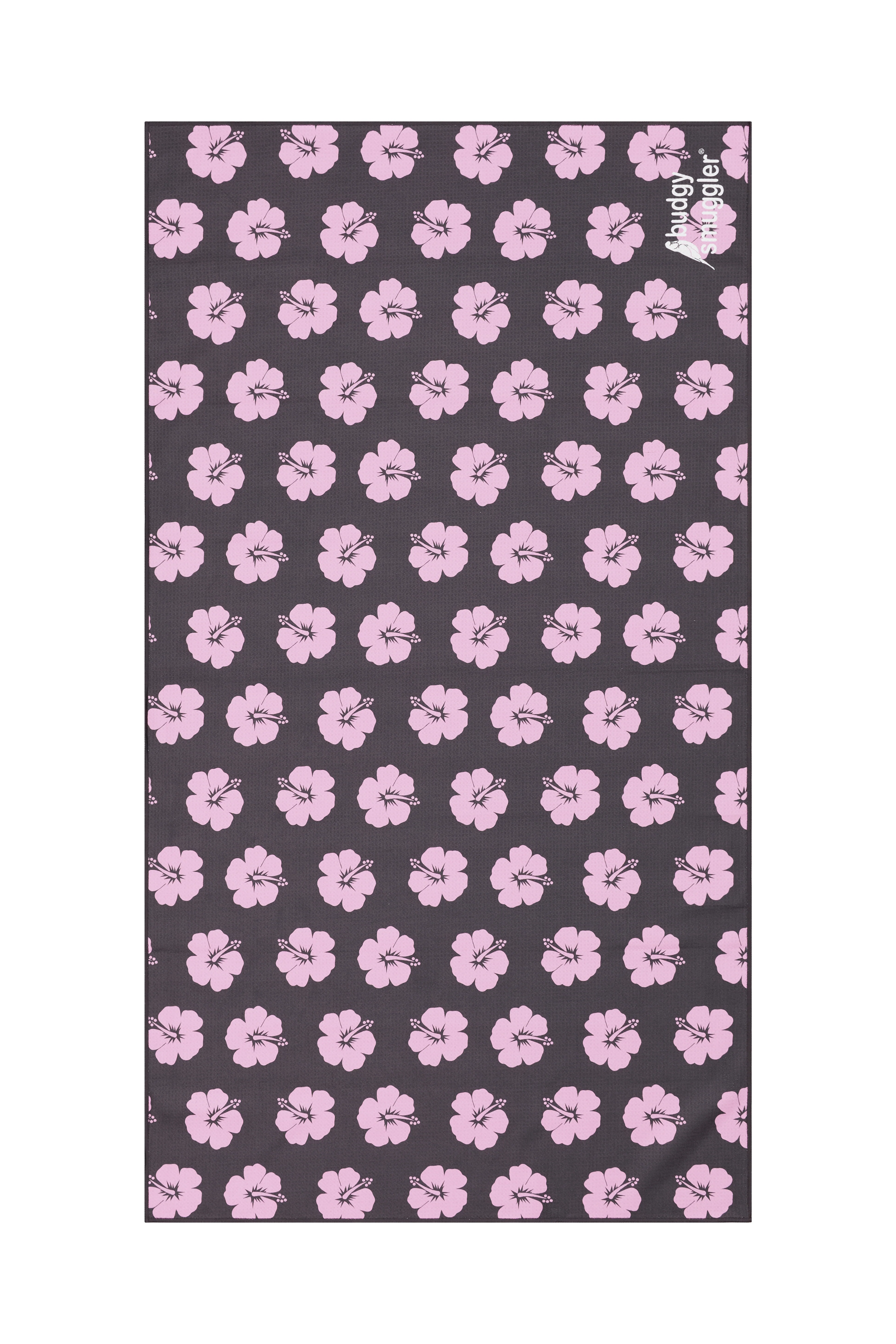 Double Sided Towel in Brown and Pink Hibiscus