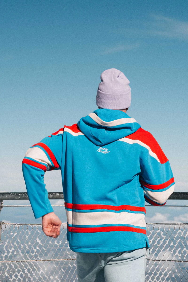 Lacer Hoodie in Blue and Red - Image 2