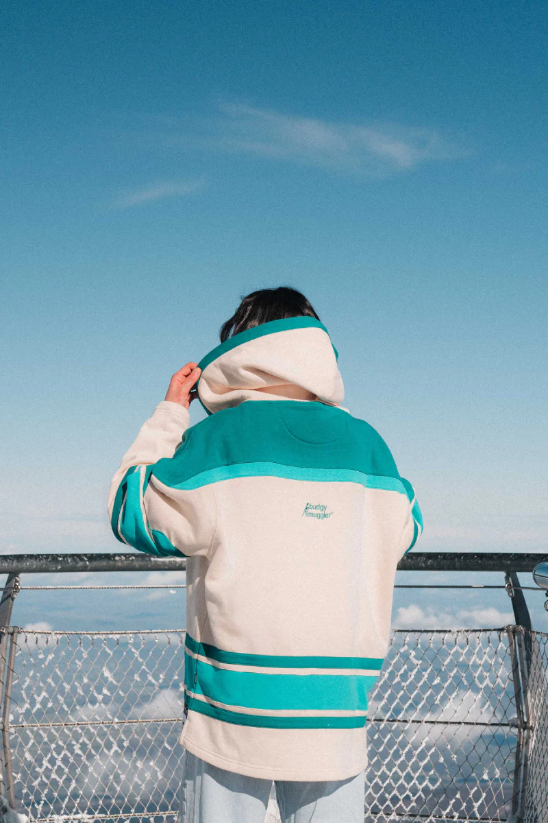 Lacer Hoodie in Green and Cream - Image 2