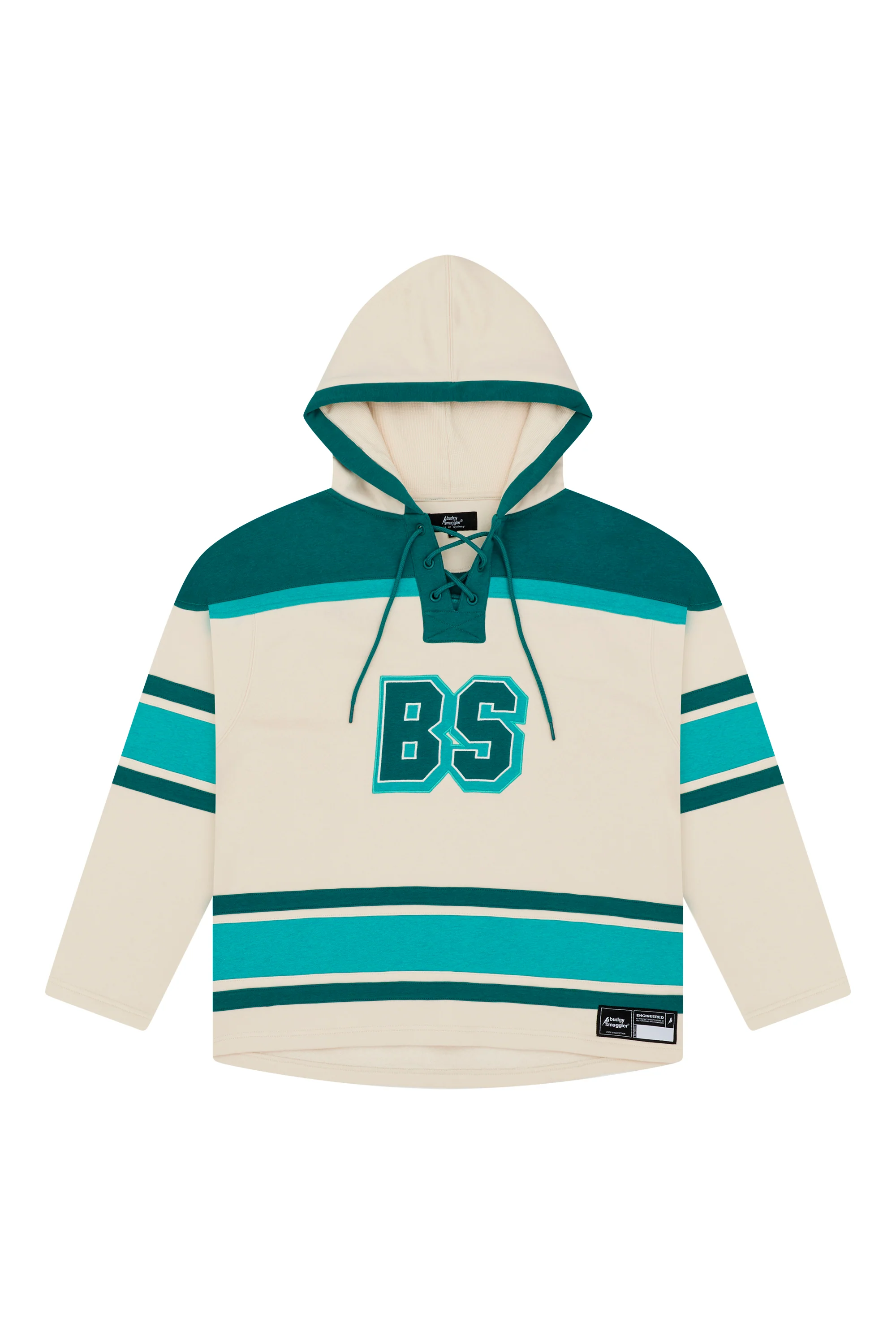 Lacer Hoodie in Green and Cream - Image 4