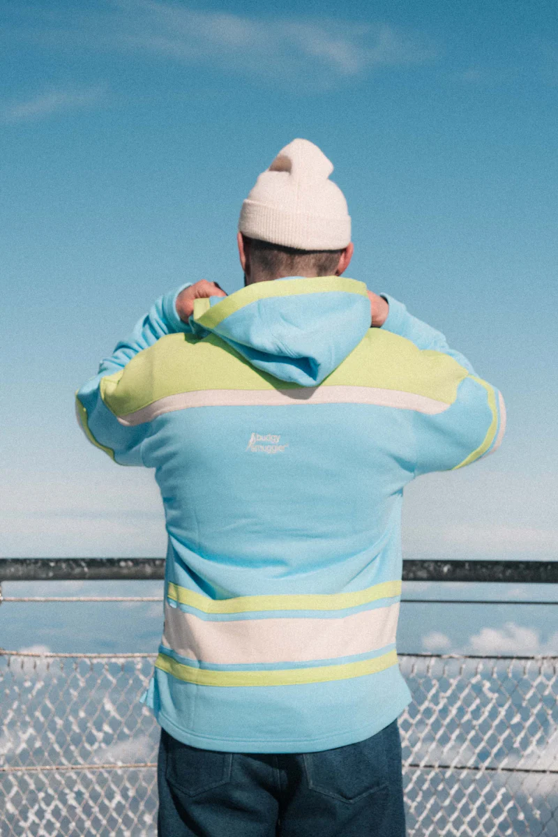 Lacer Hoodie in Light Blue and Green - Image 2
