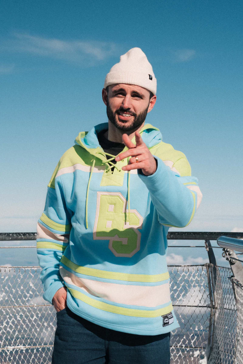 Lacer Hoodie in Light Blue and Green - Image 3