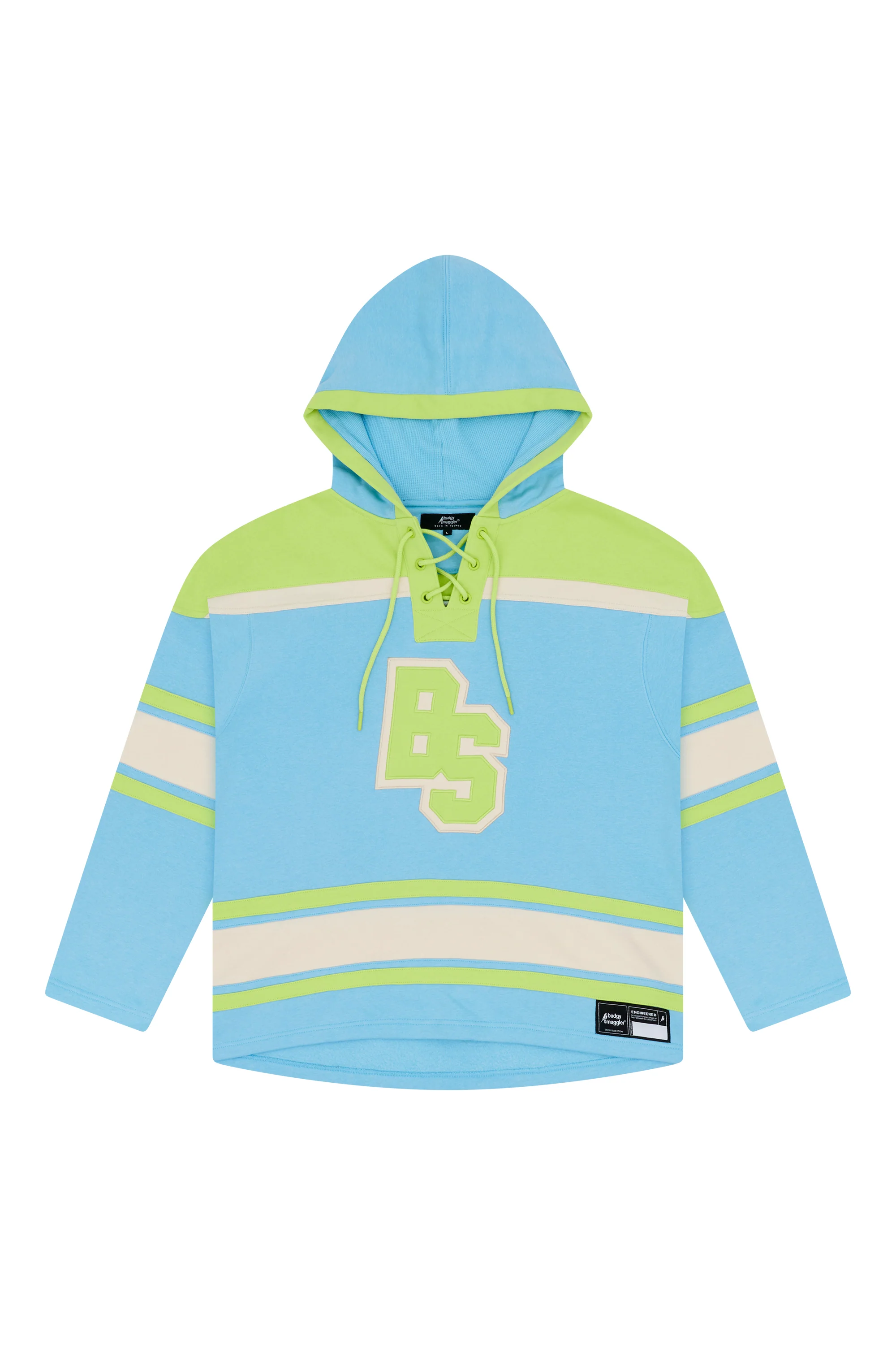Lacer Hoodie in Light Blue and Green - Image 7