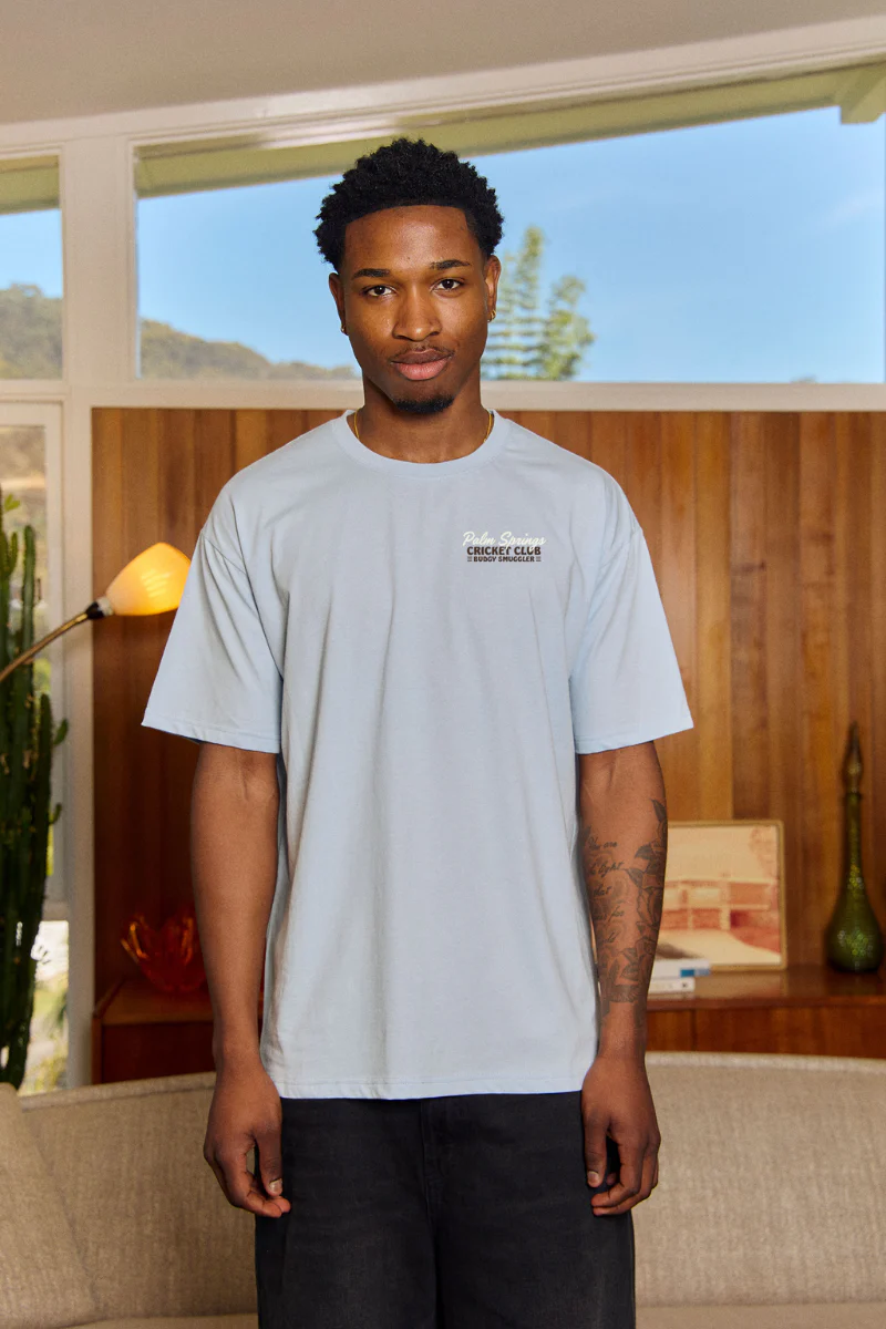 Lightweight Light Blue Tee with Palm Springs Cricket Club - Image 2