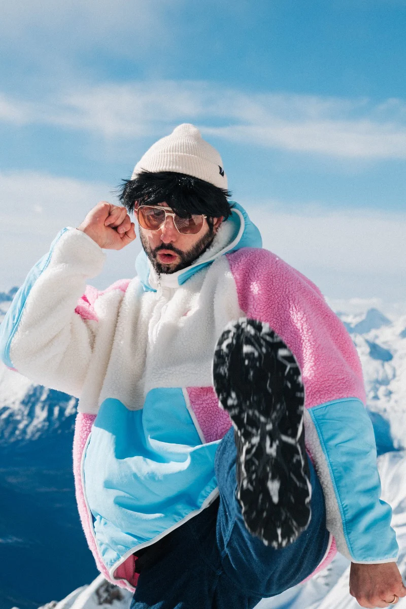 Retro Polar Fleece in Cotton Candy - Image 2
