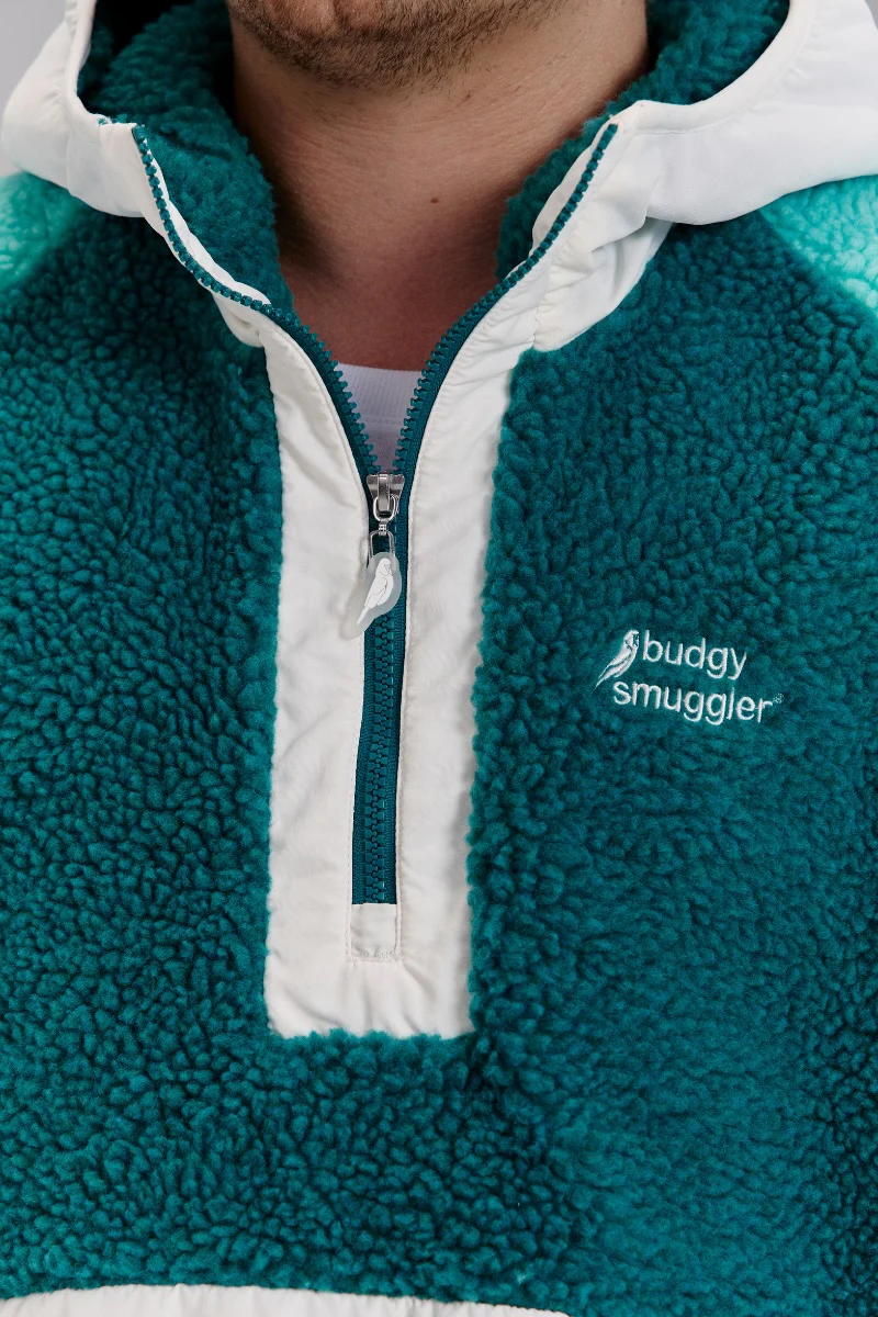 Retro Polar Fleece in Salt and Sea Foam - Image 4
