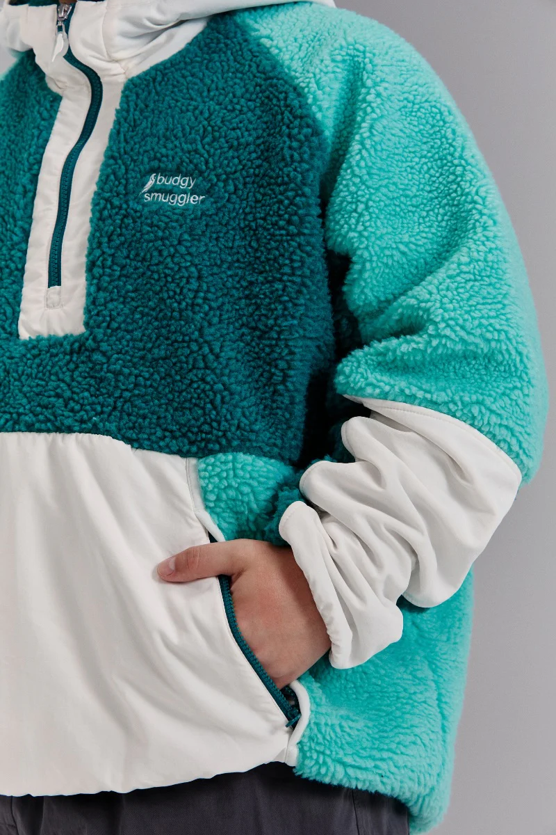 Retro Polar Fleece in Salt and Sea Foam - Image 5