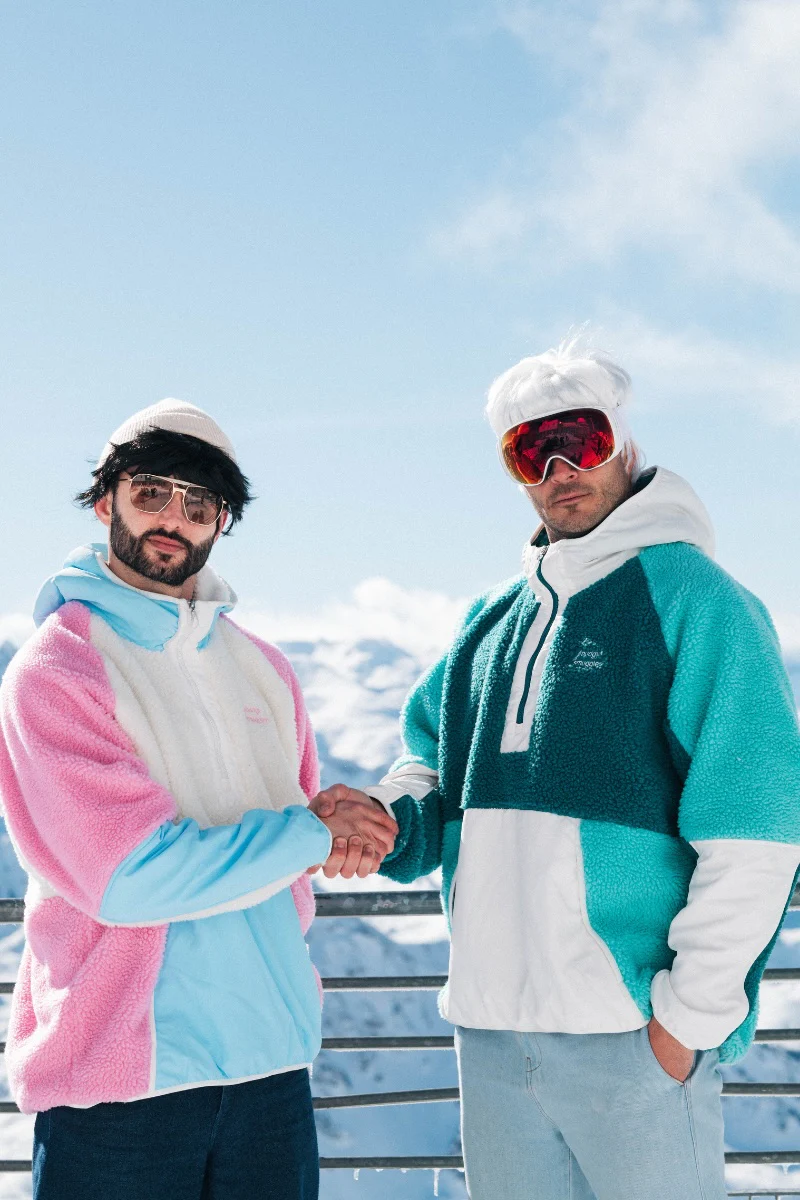 Retro Polar Fleece in Salt and Sea Foam - Image 6