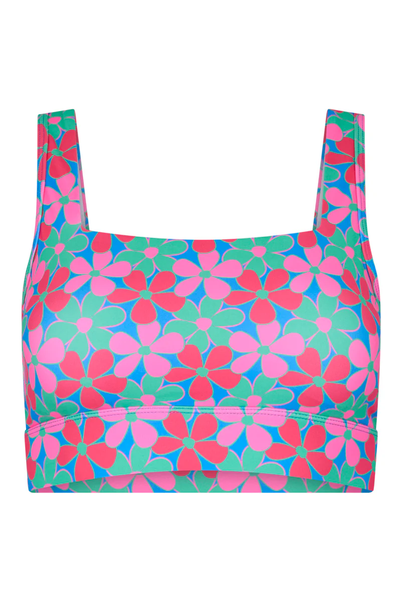 Sports Bra 2.0 in Fluro Flowers 2.0