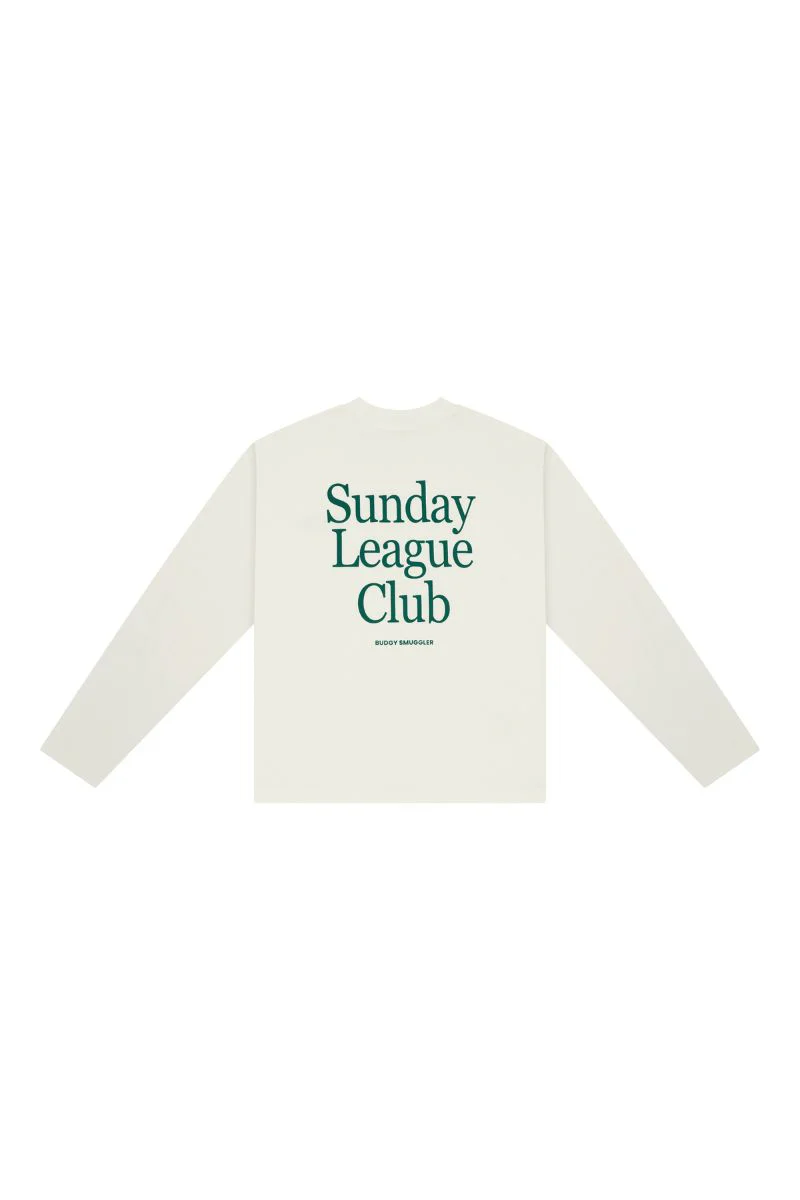 White Long Sleeve Tee with Sunday League Club - Image 5
