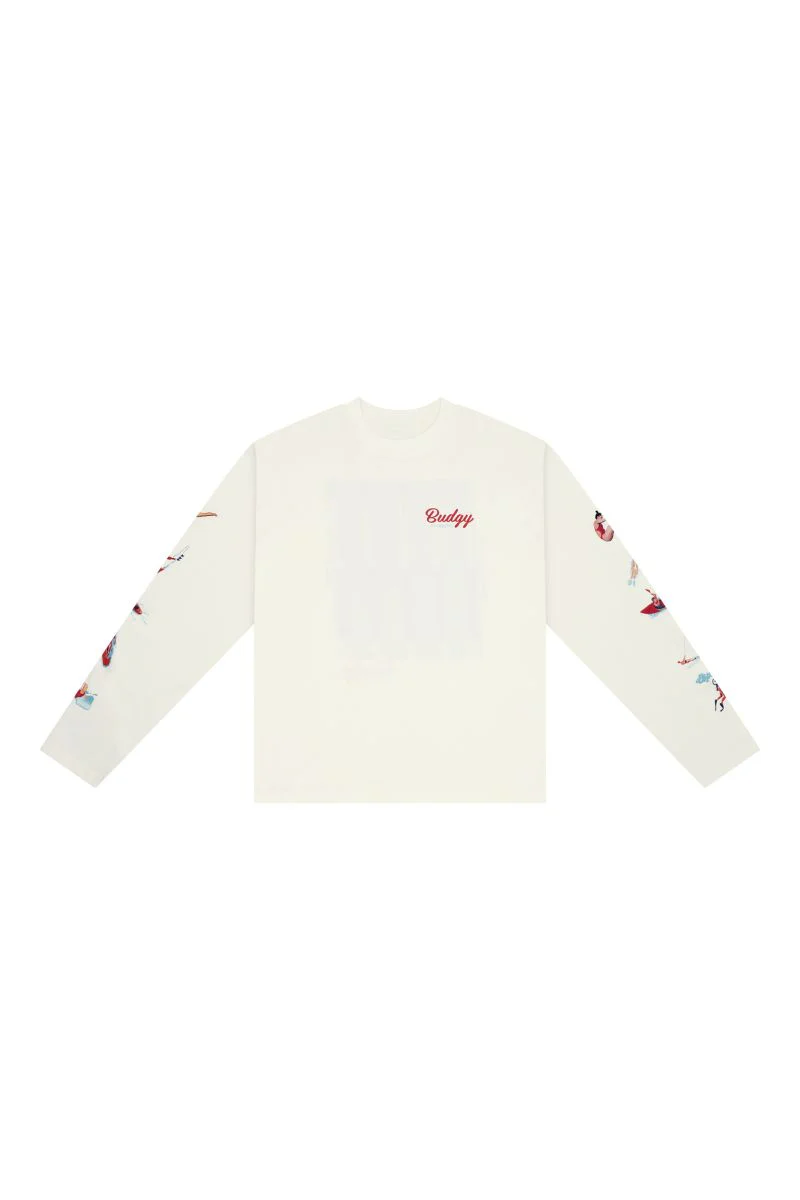 White Long Sleeve Tee with Watersports - Image 4