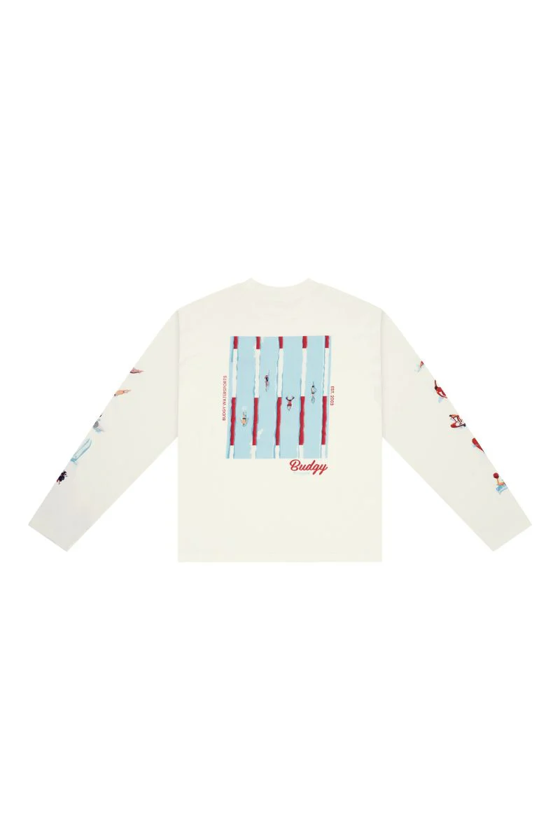 White Long Sleeve Tee with Watersports - Image 5