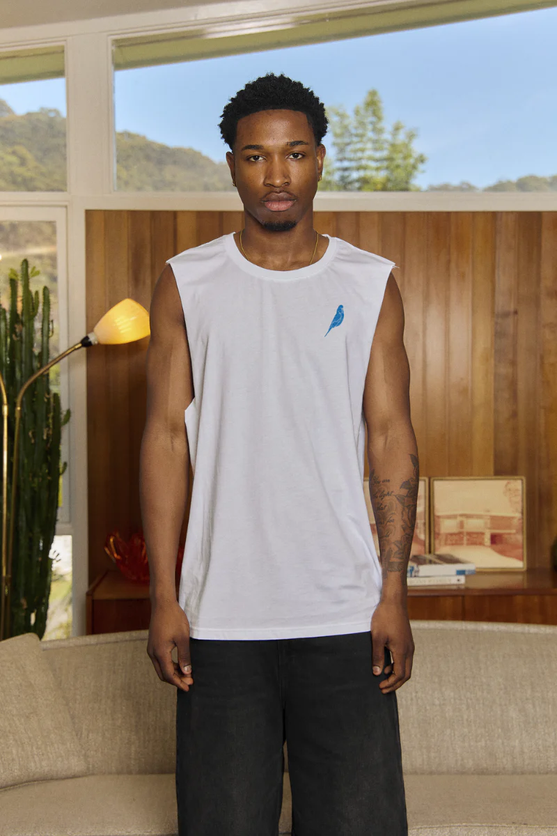 White Singlet with Budgy Arch - Image 3