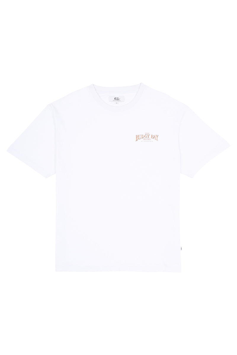 White Tee with Budgy Bay Hotel - Image 4