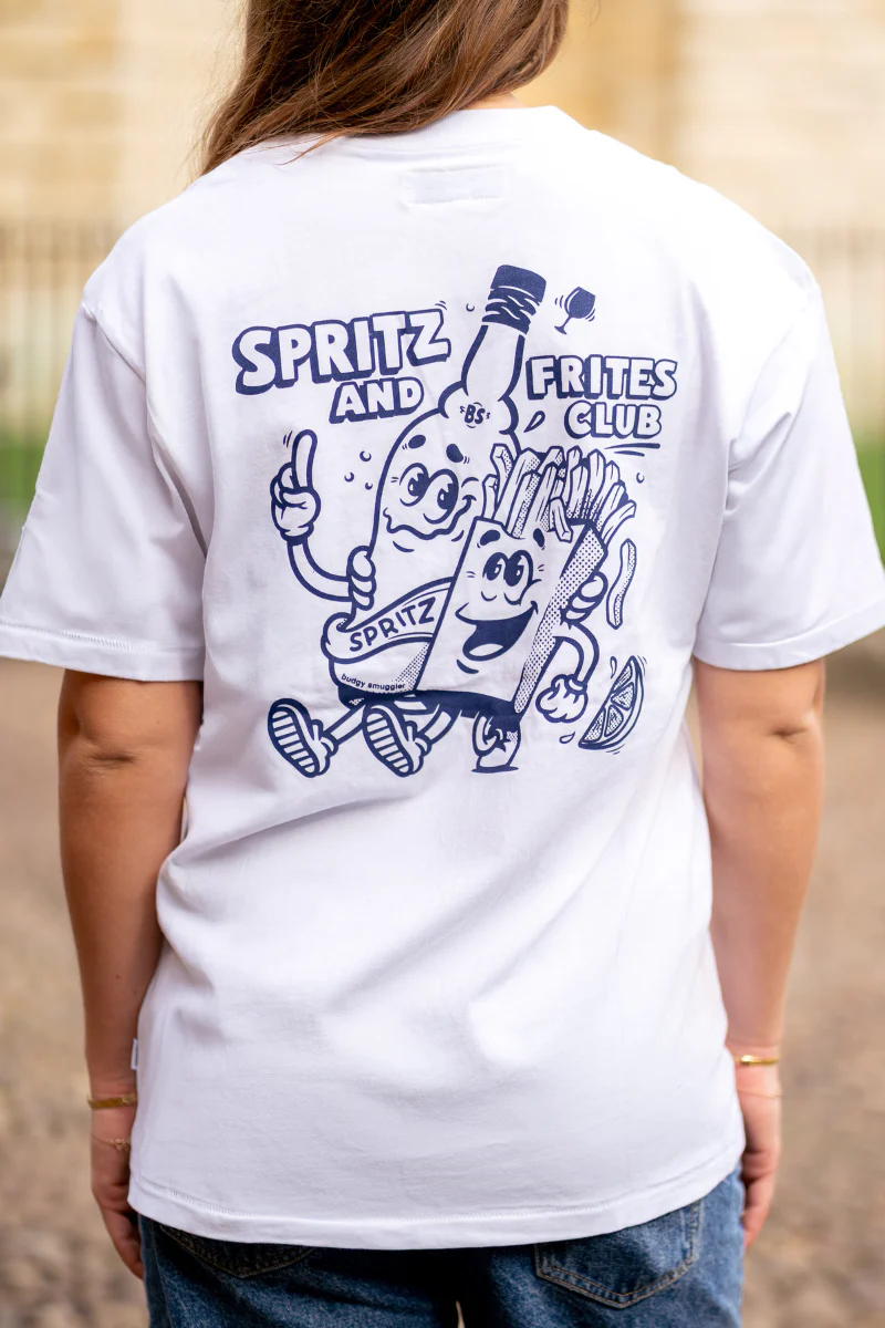 White Tee with Sprites and Frites